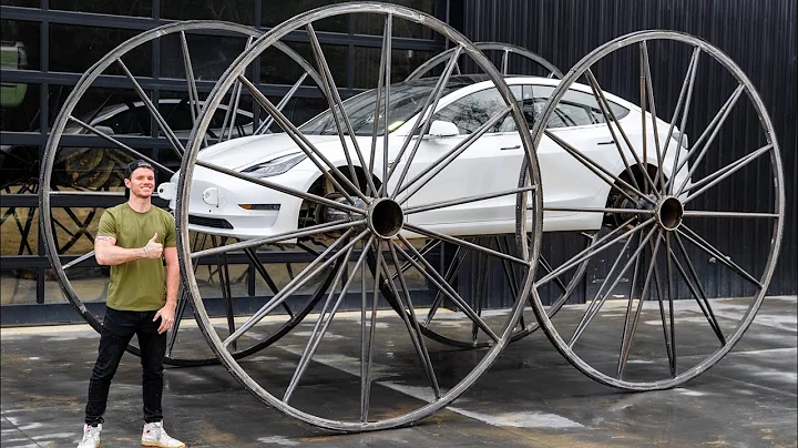 Mind-Blowing Tesla Experiment: Upside-Down Driving with 10ft Tall Wheels