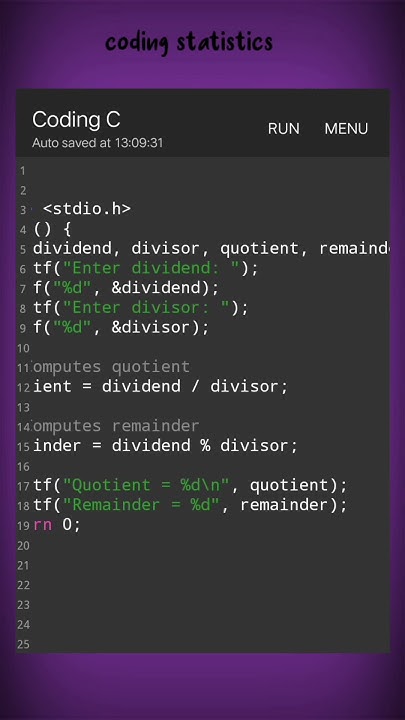 program to calculate quotient and remainder | c practice programs ...