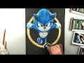 Как быстро нарисовать Соника цветными карандашами | Спидпейнт Соник | Speedpaint Sonic