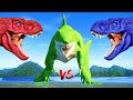 Green Shark Rex vs Tyrannosaurus Rex Color Pack Dinosaurs Fight - Jurassic World Evolution