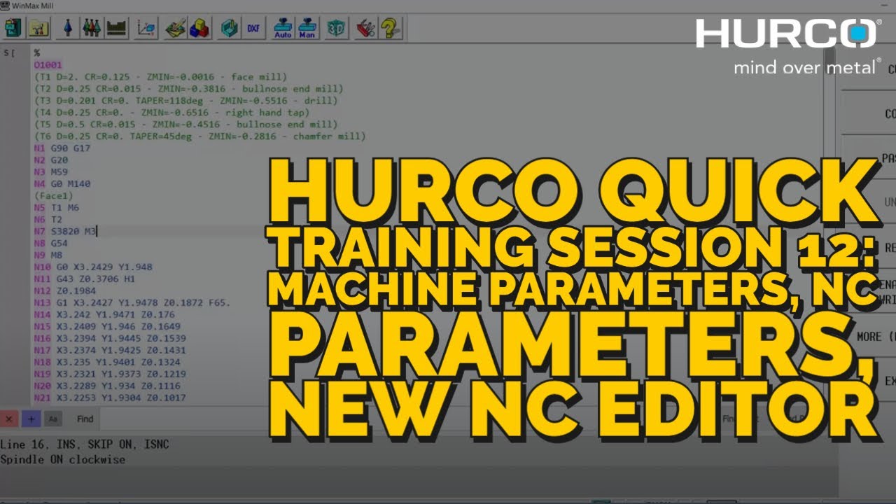 Hurco Quick Training Session #12: Machine Parameters, NC Parameters ...