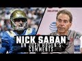 Nick Saban responds to UCLA QB Josh Rosen's comments on "football and school"