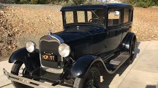 Original, unrestored 1929 Ford Model A first start and drive in a year.