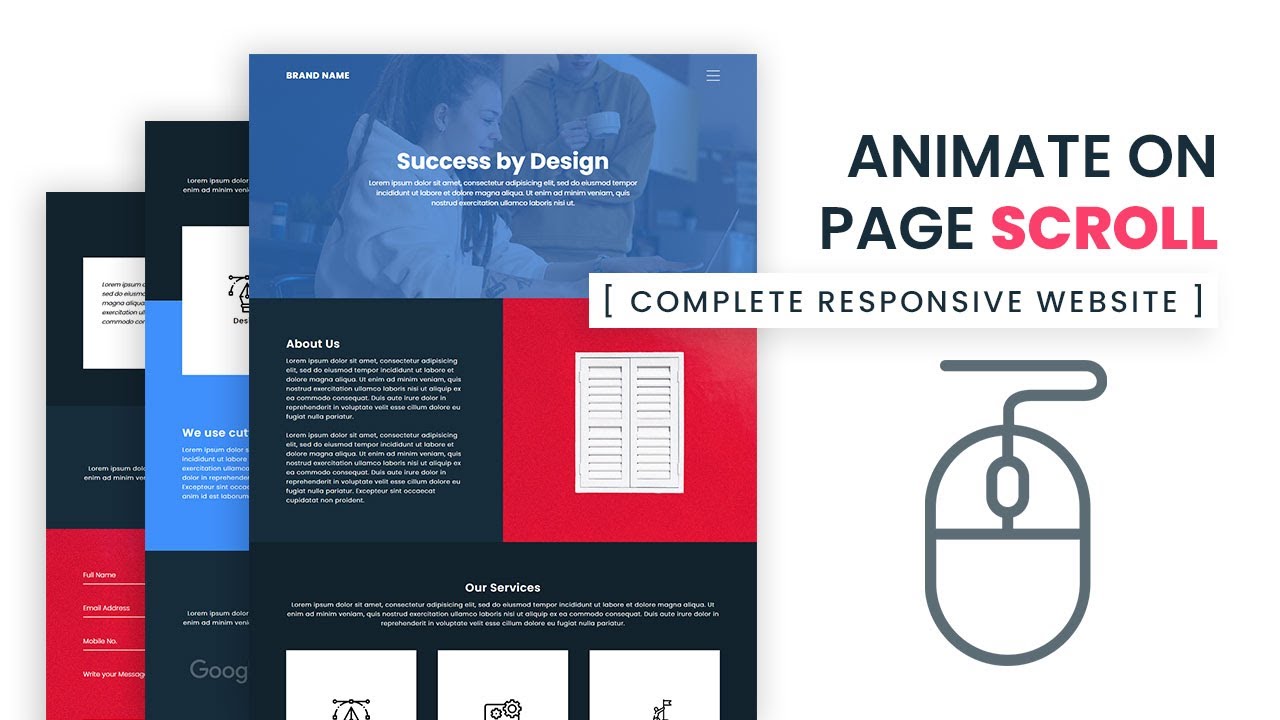 Animation On Page Scroll | How to build a Complete Responsive Website from  scratch - YouTube