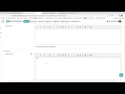 Een bron toevoegen aan je Moodle cursus: Pagina