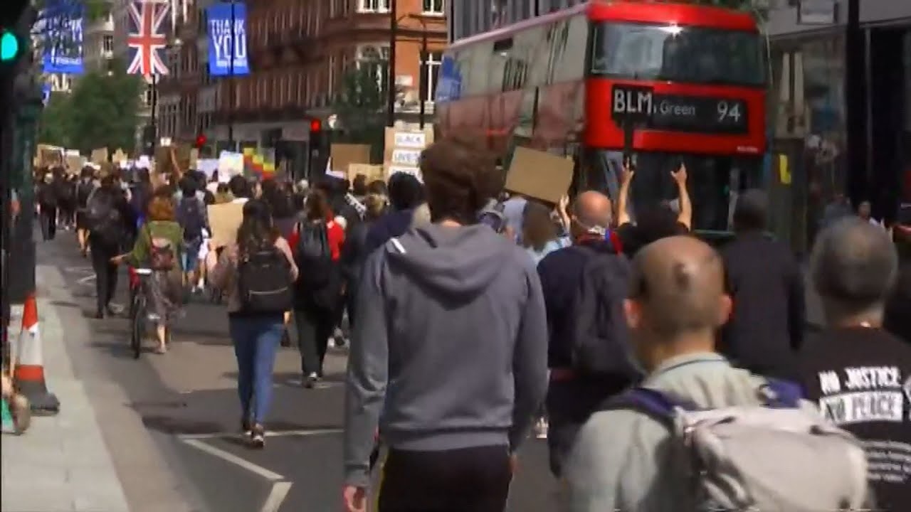 Black Lives Matter protests in London this Sunday (UK) - ITV London News - 21st June 2020