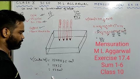 Mensuration class 10 || Icse || M L Aggarwal || Exercise 17.4 || Solution | Surface area and volume