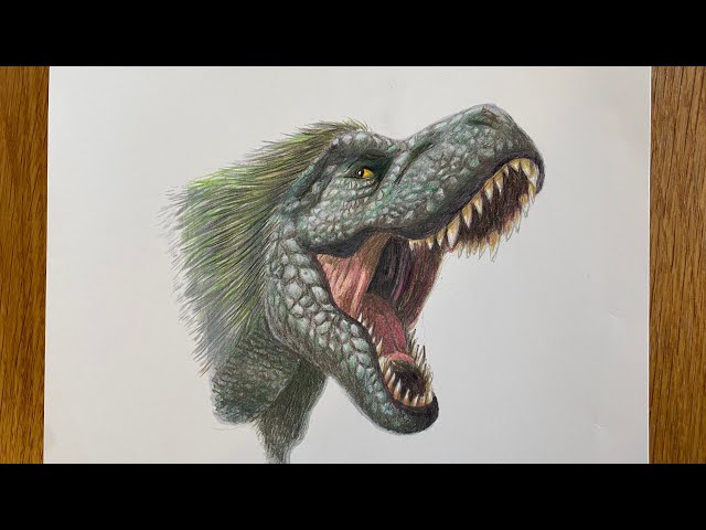 色鉛筆】ティラノサウルス_Tyrannosaurus - YouTube