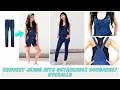 DIY: Convert Old Jeans Into Detachable Dungaree/Overalls( Shorts and Full Leg Version)