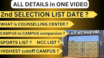 IIIT 2nd SELECTION LIST ?? CUTOFF // HEAD OFFICE CAMPUS // #iiit_COUNSELLING_2023_ap