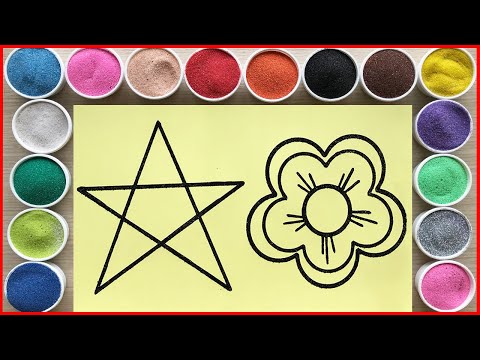 Video Tô màu tranh cát bông hoa và ngôi sao - Draw, sand... - youtube