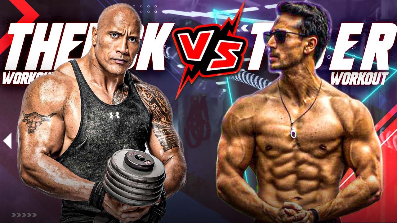 Tiger Shroff Vs The Rock Workout, Tiger Shroff Workout, The Rock Workout,Tiger Shroff Workout In Gym