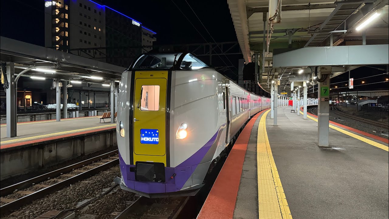 真冬の特急北斗１号　函館発 札幌行き　右側車窓　24.1.29