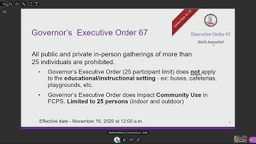 FCPS School Board Work Session-Return to School Update 12-10-20