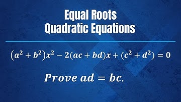 If the roots of the equation (a^2+b^2)x^2-2(ac+bd)x+(c2+d2)=0 are equal prove that ad=bc