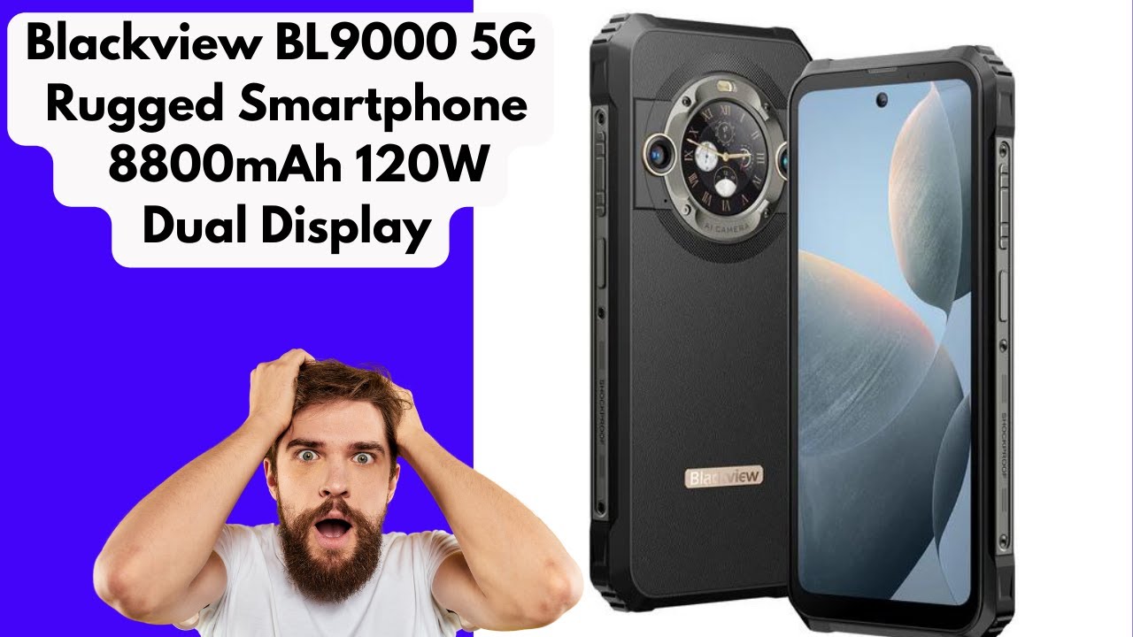 Blackview BL9000 Pro 5G Téléphone Portable Incassable 2025, Caméra Thermique, 36Go+512Go Dimensity 8020, 6.78 FDH+ Double Écran, Android 14 Téléphone, 8800mAh Smartphone Incassable Etanche,Noir