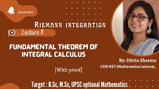 Fundamental theorem of integral calculus|B.Sc 3rd year|engg. advance calulus|UPSC  optional|L8