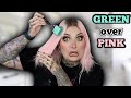 Cancelling Out Pink Hair Color With Green Dye 😬