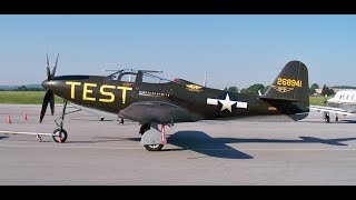 P-63 Kingcobra taxi, takeoff and flyby at Reading PA June 2021