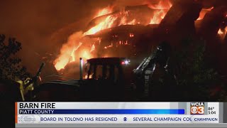Crews respond to barn fire