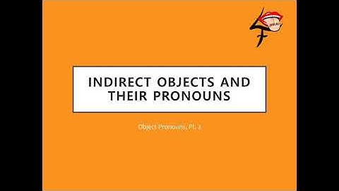 Object Pronouns, Pt. 2: Indirect Object Pronouns