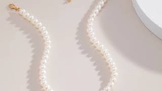 Goth Baroque Pearl Bead Choker Necklace Collares Women Bridal Wedding Punk White Color Coin Pendant