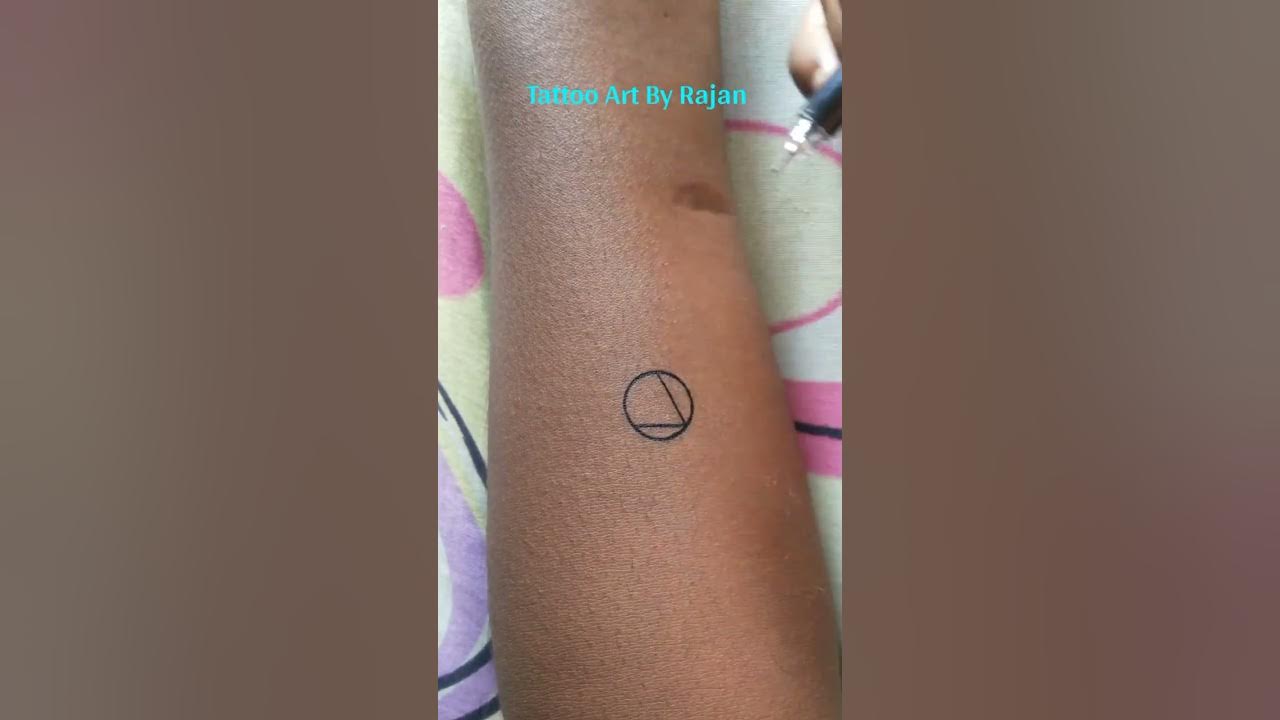 How to make triangle tattoo in circle on hand with pen - YouTube