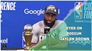 FULL CONFERENCE FINALS JAYLEN BROWN POST GAME FROM GAME 4 VS PACERS (5/27/24)