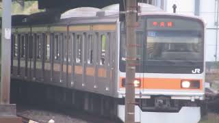 [速度計付き] 209系中央快速線99T  東中野駅高速通過