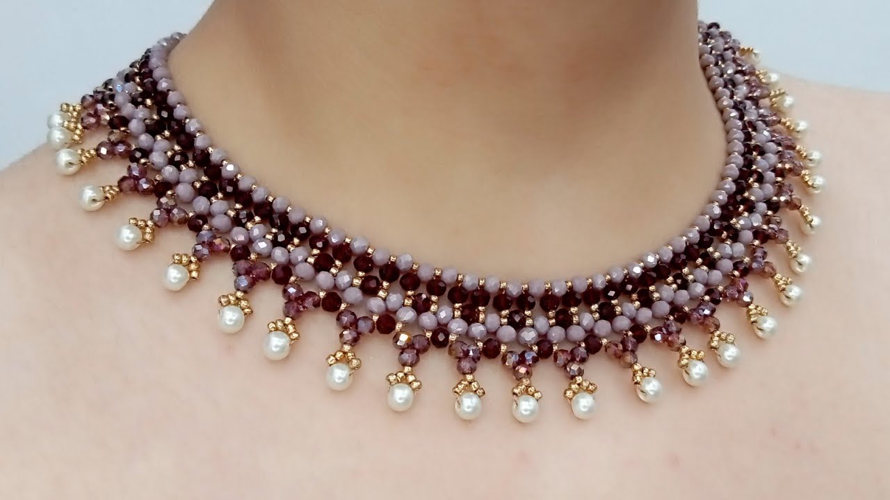 Handmade Beaded Necklace Making | Beaded Necklace Tutorial @Jewelry.Crystals #necklace #necklaces 
