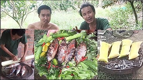 Ngon lắm đấy các bạn ơi - Cá ngừ nướng bẹ chuối quá thơm luôn - Ngọc vũ Vlog