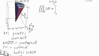Math 234  -  12.7 Example 2  -  Triple Integral Using Spherical Coordinates 2