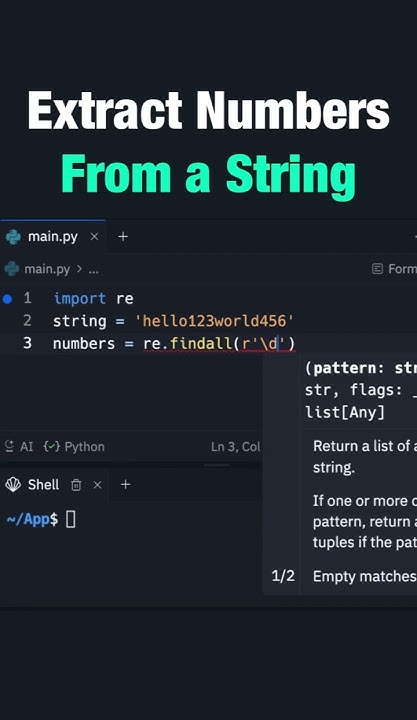 Extracting Numbers From a String - YouTube