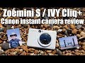 Canon Zoemini S IVY Cliq+ INSTANT CAMERA review vs INSTAX vs Kodak Smile