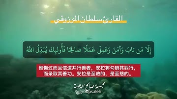 القارئ سلطان المرزوقي || ماتيسر من سورة الفرقان مع ترجمة معان الآيات بالصيني
