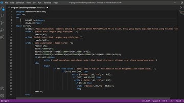 program pascal menghitung denda peminjaman buku perpusatakaan pesantren