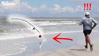 50 lb Fish PULLS My Fishing Rod INTO THE OCEAN! Beach Fishing (feat. Darcizzle)