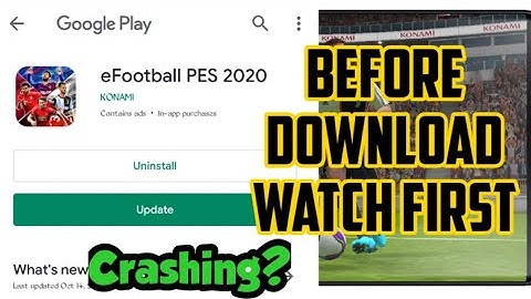 Efootball PES 2020 MOBILE CRASHING? || MUST WATCH THIS