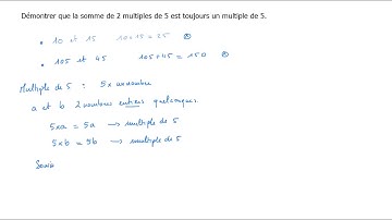 Montrer que la somme de deux multiples de 5 est un multiple de 5