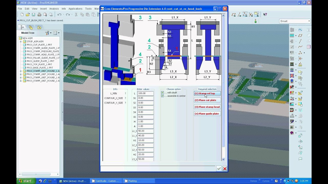 Creo Elements/Pro Progressive Die Extension PDX Parte 2 - YouTube