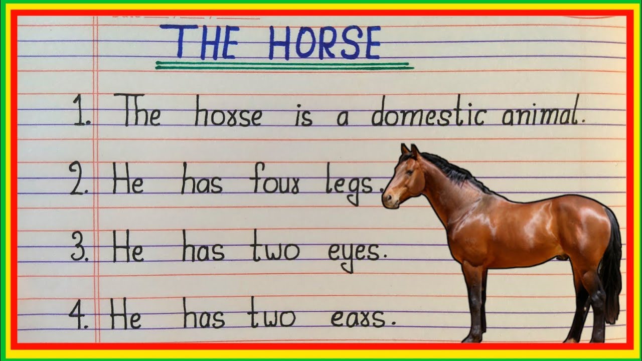 the horse essay 10 lines for class 1