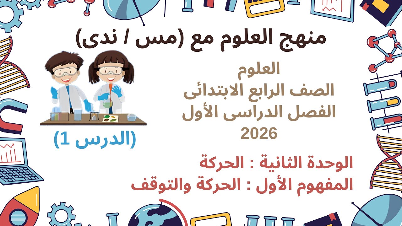 الوحدة الثانية - المفهوم الأول : الحركة والتوقف - الدرس الأول