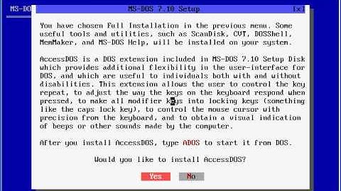 How to install MS-DOS 7.10 part 1