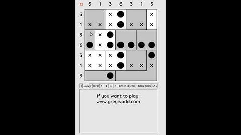 Grey is Odd - Today grids. Solution level 4 7X7 dated 07-06-2024 #logicpuzzles #logicgames  #games