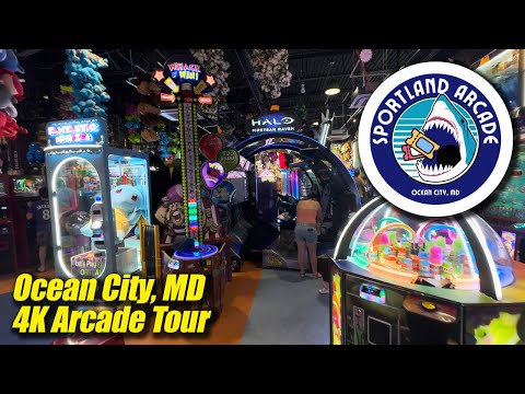 Sportland Arcade (Ocean City MD), 4K arcade walkthrough & tour, August 2024
