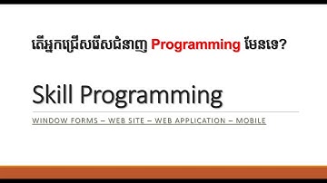 តើអ្នកជ្រើសរើសជំនាញ Programming​ មែនទេ ?