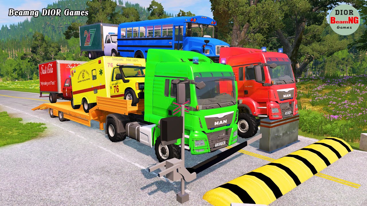 Двухплатформенный прицеп против «лежачих полицейских» | Автобусы против «лежачих полицейских» | B...