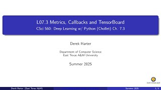 L07.3: Metrics, Callbacks and TensorBoard