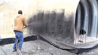 Concrete Quonset Hut Underground Shelter (First layer of Shotcrete) by Viking Shelters 3,882 views 1 year ago 1 minute, 34 seconds