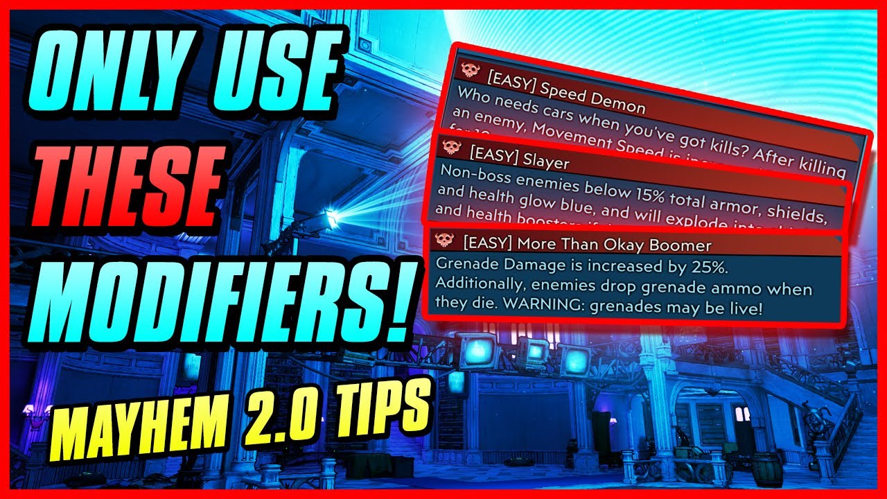 BEST MODIFIERS FOR MAYHEM 2.0 / MAYHEM 10 | Borderlands 3 Tips For All ...